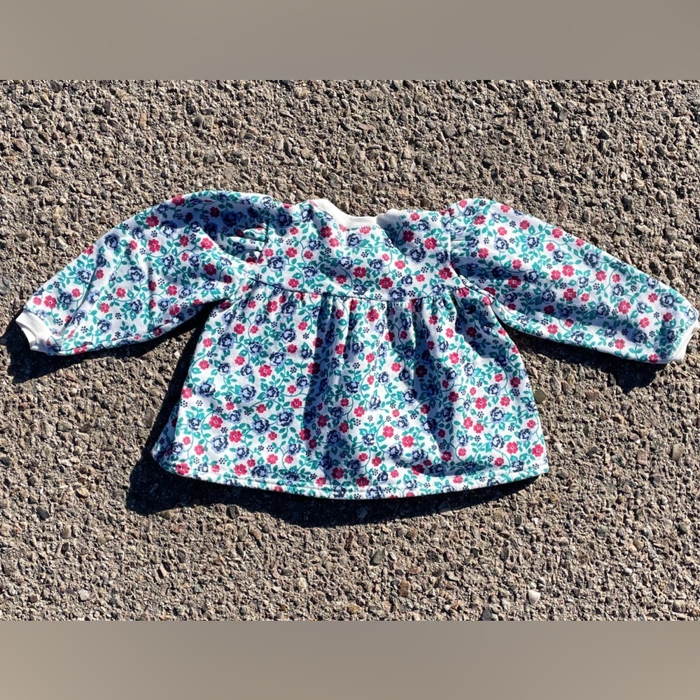 Carters Teddy Bear Floral Vtg Crewneck Sweatshirt Youth Size (4T) - Picture 2 of 6